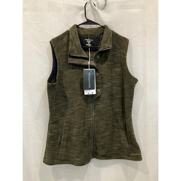 EXOFFICIO XL Calluna Vest Olive Space Dye Plush Fleece Wicking NWT $80 - Picture 2 of 5